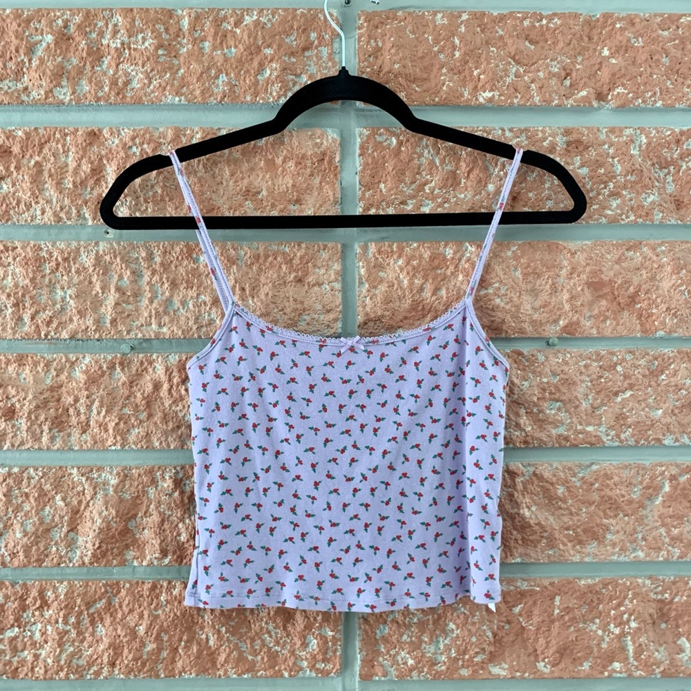 🌟 Florence purple floral crop top